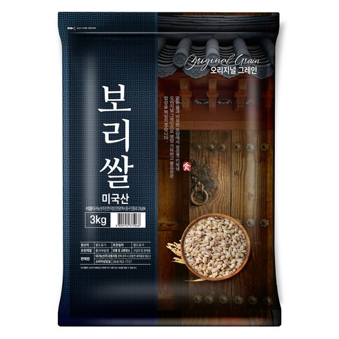 오리지널그레인 미국산 보리쌀, 3kg, 1개