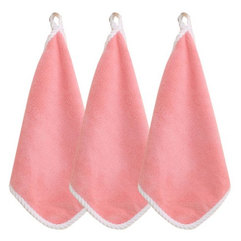 소니오 부드러운 사각 핸드타월 30 x 30 cm, 01 핑크, 3개