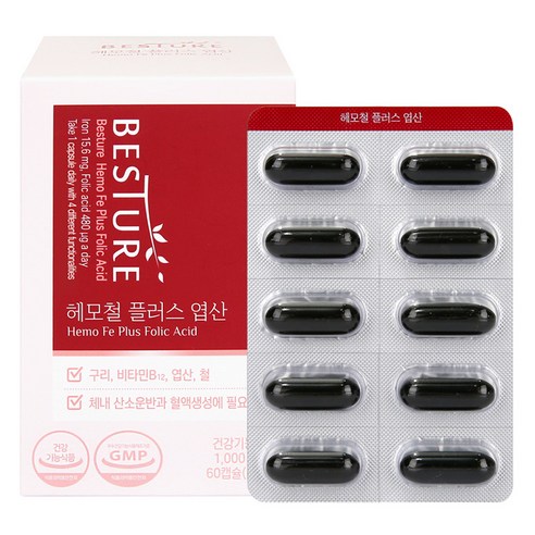 베스처 헤모철 플러스 엽산 60p, 1개, 60g