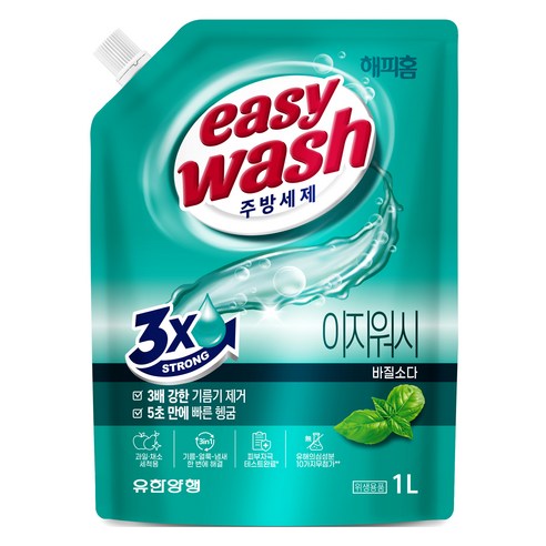 해피홈 주방세제 이지워시 바질소다 리필, 1L, 1개