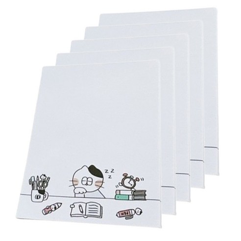 마켓감성 스토리 메모지, 고양이하루 공부고양이, 1개입, 5개