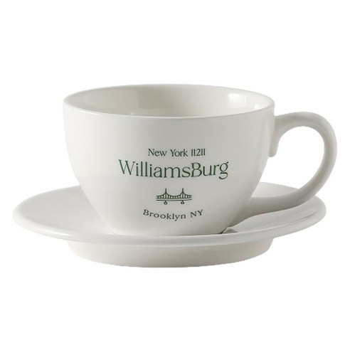 제이테이블 뉴욕 WilliamsBurg 레터링 도자기 카페라떼잔 320ml, 그린, 1개