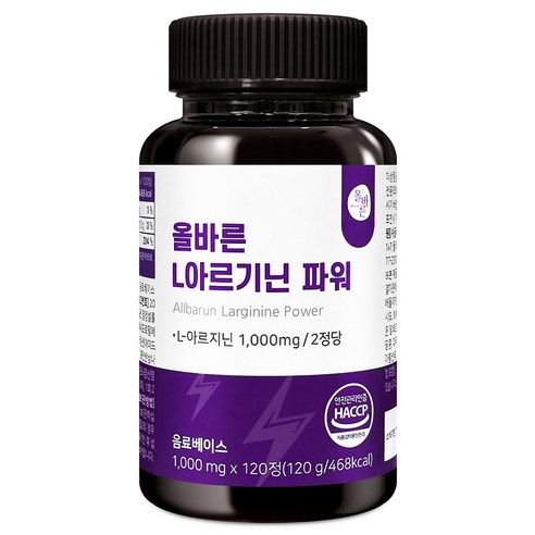 올바른건강식품 올바른 L아르기닌 파워 120g, 1개, 120정