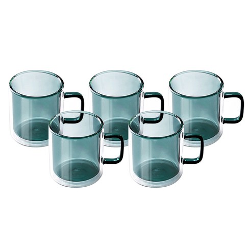 칼딘 더블 월 컬러풀 머그컵 400ml, 틸, 5개