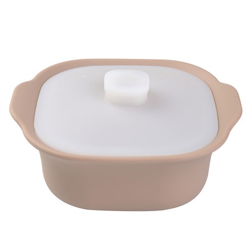 미세스홈 플래티늄 실리콘 냄비 M 900ml, 1개, 베이지