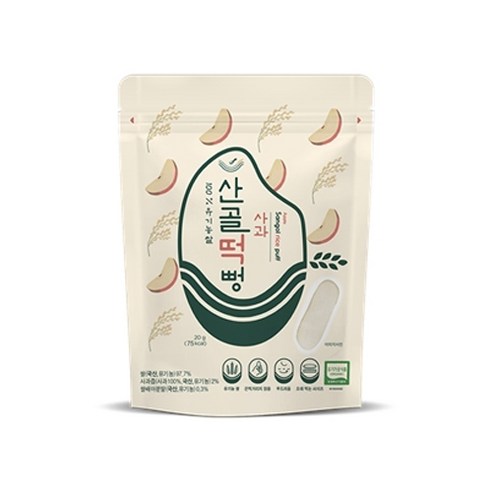 에코맘의산골이유식 산골떡뻥, 사과맛, 20g, 1개