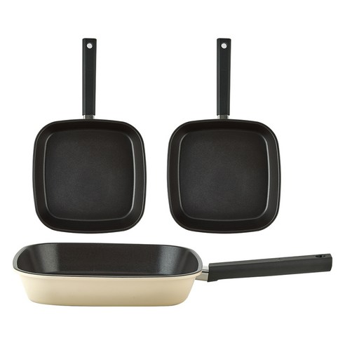 퀸센스 샌드 사각팬 27cm, 단품, 3개, 베이지