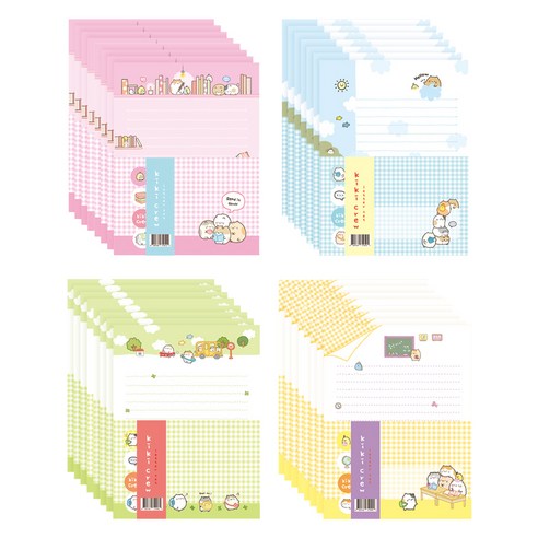 프롬앤투 키키크루 디자인 편지지 4종 x 2p 세트 FL120, 혼합색상, 1세트
