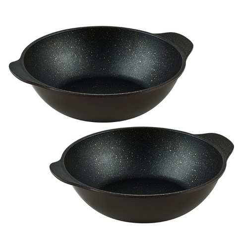 퀸센스 디너 후라이팬 2종 세트, 브라운, 파티웍 28cm + 파티웍 28cm, 1세트