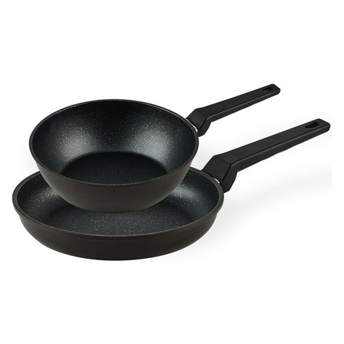 퀸센스 디너 후라이팬 2종 세트, 브라운, 후라이팬 28cm + 궁중팬 24cm, 1세트