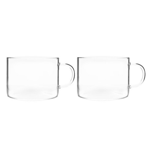 홈카페 내열유리 요거트컵 시리얼머그 500ml, 투명, 2개