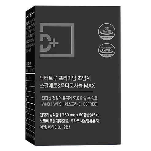 DrTrue 남성용 WPS WNB 초임계 쏘팔메토 옥타코사놀 전립선 영양제 45g, 1개, 60정