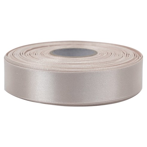 유광 단면 공단 리본 25mm, 06 베이지, 1개, 45m