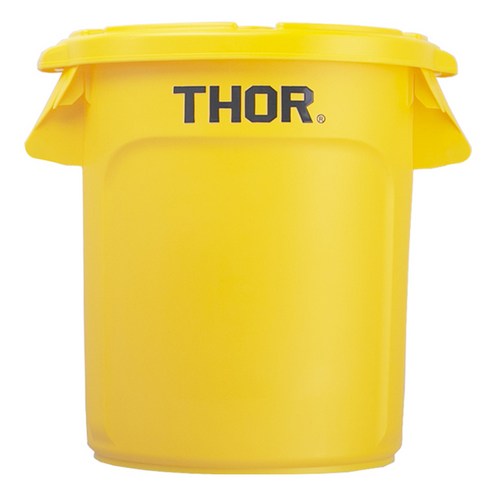 THORCONTAINER 원형 캠핑 수납 보관함 75L + 덮개 세트, YELLOW, 1단, 1개