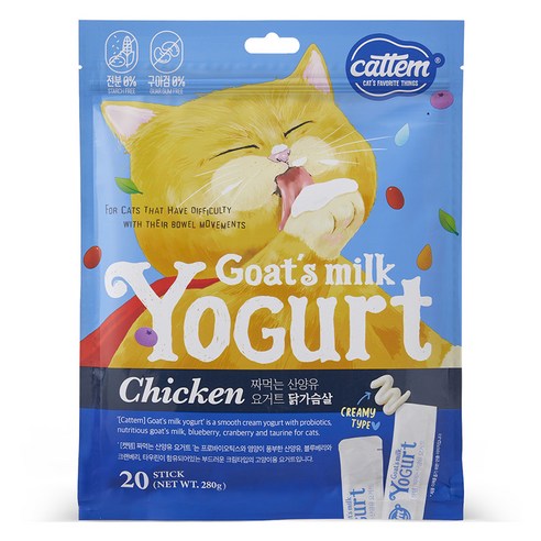 캣템 고양이 산양유 요거트 츄르 20p, 닭가슴살, 280g, 1개