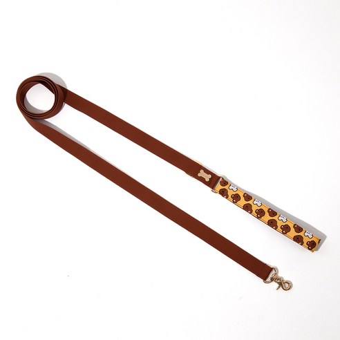 노라독 보보앤츄츄 기본리드줄 소형견용, 브라운, 1개, 폭 20mm