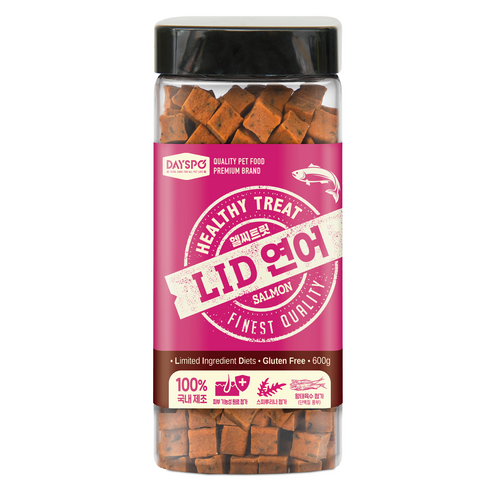 데이스포 강아지 헬시 트릿 LID 져키 간식, 연어, 600g, 1개