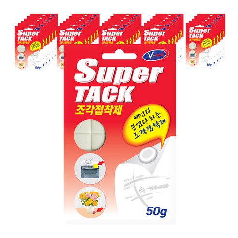 브이텍 사진 소품 고정용 조각 접착제 화이트, 30개