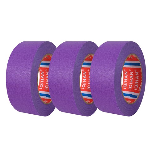 iQIHAN 다다 칼라 마스킹 종이테이프 25mm x 15m, 퍼플, 3개