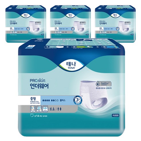 빈다 테나 언더웨어 플러스 성인기저귀, 중형, 14개입, 4개