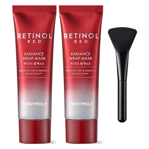 토니모리 레드 레티놀 래디언스 랩 마스크 50ml x 2p + 팩 브러쉬 세트, 1세트