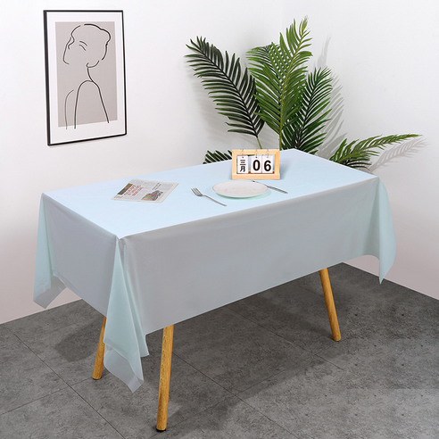 인아트 깔끔한 식탁보, 마카롱블루, 137 x 183 cm, 1개