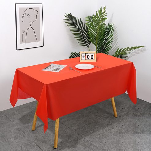 인아트 깔끔한 식탁보, 진홍, 137 x 183 cm, 1개