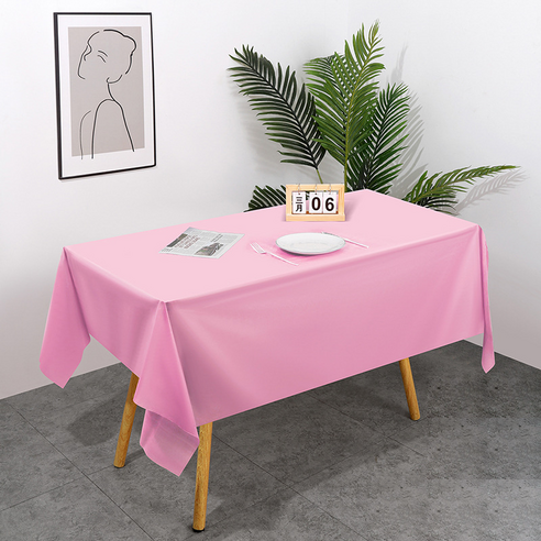 인아트 깔끔한 식탁보, 라이트핑크, 137 x 183 cm, 1개