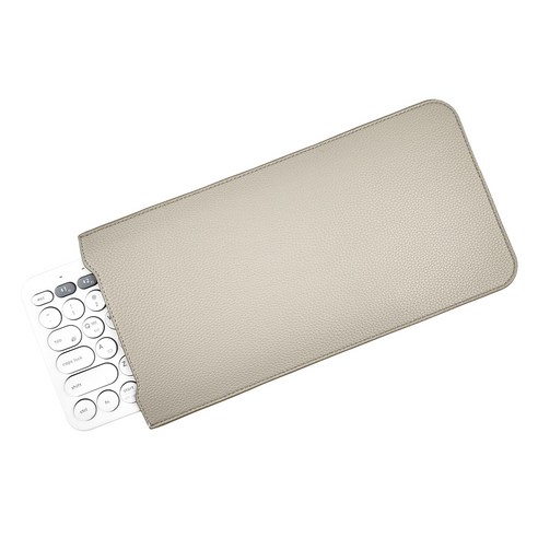 BOHO 블루투스 키보드 텍스처드 가죽 케이스 로지텍 K380 MX Keys Mini, 연그레이, 1개
