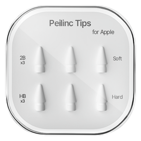 Peilinc 정품 애플펜슬 펜촉 1/2세대 호환 2B HB 총 6개입, 2B 3개입 + HB 3개입 ( 1BOX ), 1세트