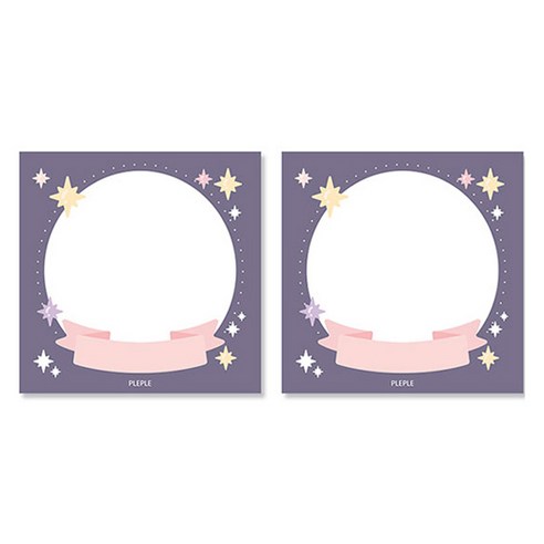 과일 리본 메모지 2p 세트, 밤하늘 리본, 100매, 1세트