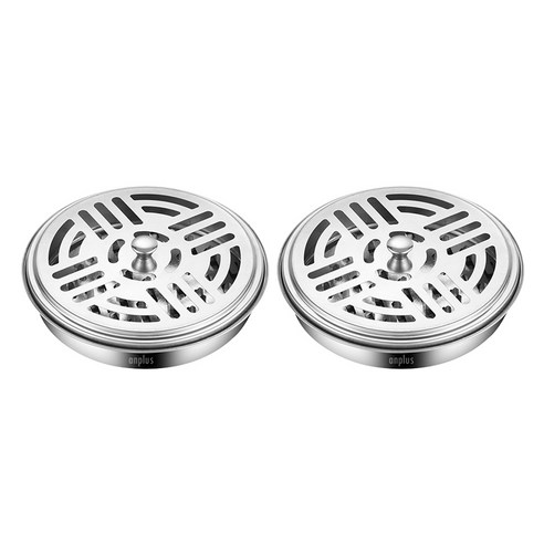 앙플러스 휴대용 스테인리스 모기향 망사 거치대, 실버, 2개