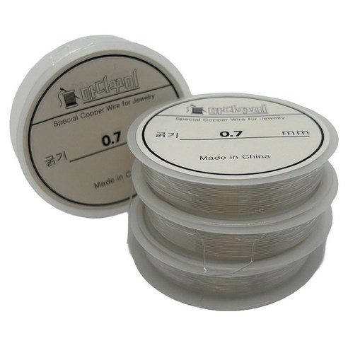 마다꾸미 비즈 공예 DIY 만들기 재료 우레탄줄 0.7mm, 투명, 4개