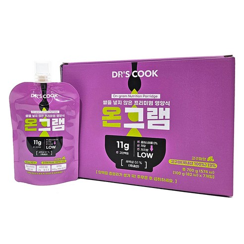 쌀을 넣지 않은 프리미엄 영양식 온그램 고구마맛 7p, 1개, 700g