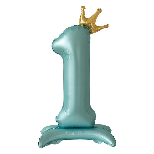세컨드베스트 크라운 스탠딩 숫자 파티풍선 100cm, 블루 숫자 1, 1개