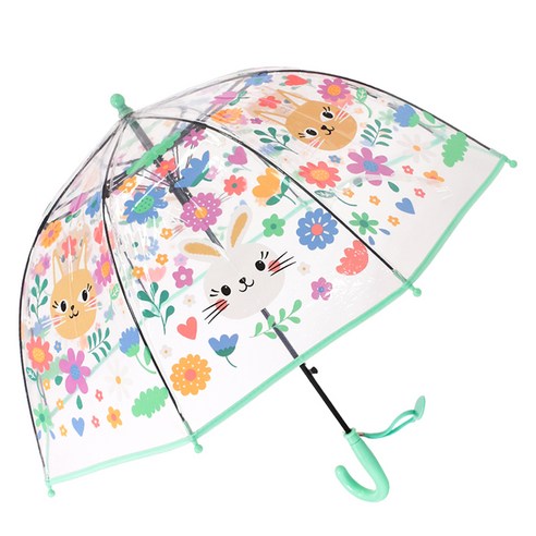 키즈스퀘어 아동용 투명 돔형 우산 토끼