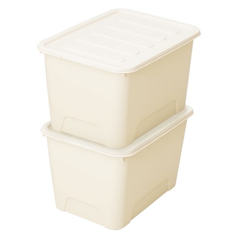 가쯔 국내 제조 마카롱 리빙박스, 아이보리, 120L, 2개