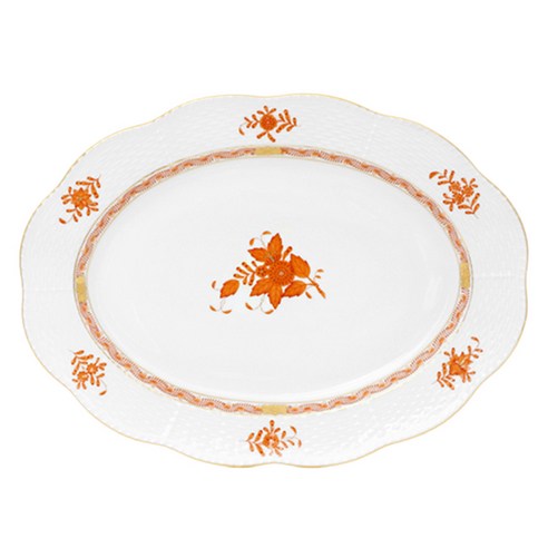Herend 아포니 오발 플레이트 345, 오렌지, 1개
