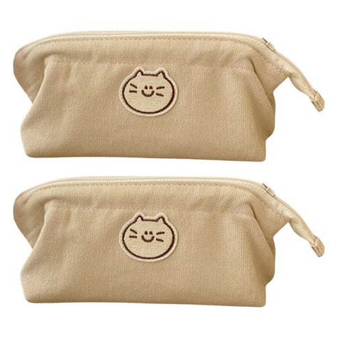 마켓감성 빈티지 캔버스 필통 L, 고양이, 2개