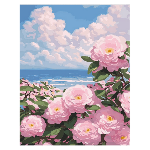 DIY 명화 그리기, W16 동백꽃과 운해