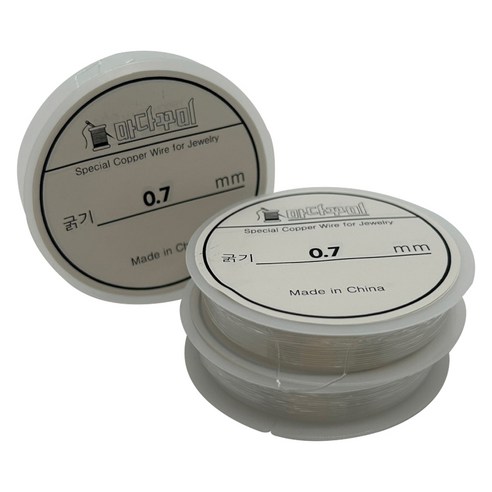 마다꾸미 비즈 공예 DIY 만들기 재료 우레탄줄 0.7mm, 투명, 3개