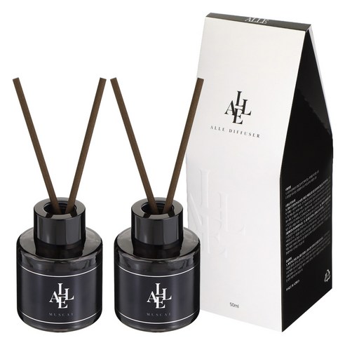 알레 블랙 디퓨저, 2개, 50ml, 머스캣