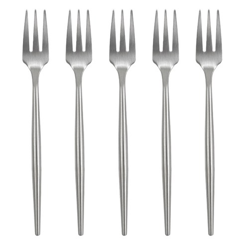 키친유 엣지 스텐 304 진공 디저트 포크, 실버, 5개