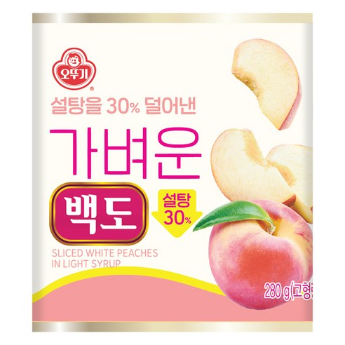 오뚜기 가벼운 백도, 5개, 280g