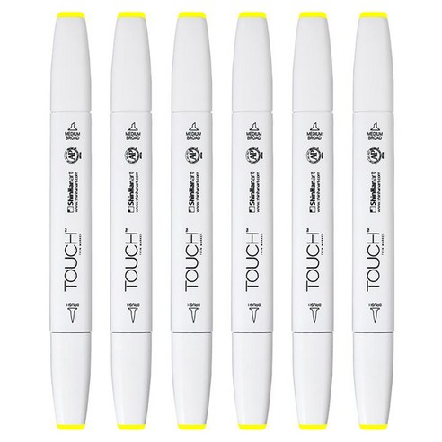 터치 트윈 브러쉬 마카 123 FLUORESCENT YELLOW, 1색, 6개