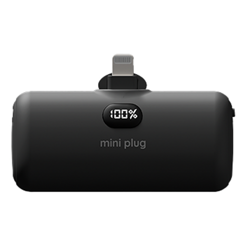 미니플러그 초고속충전 PD 퀄컴 3.0 미니 도킹형 보조배터리 5000mAh 8핀, 블랙, mini MPBL 5000