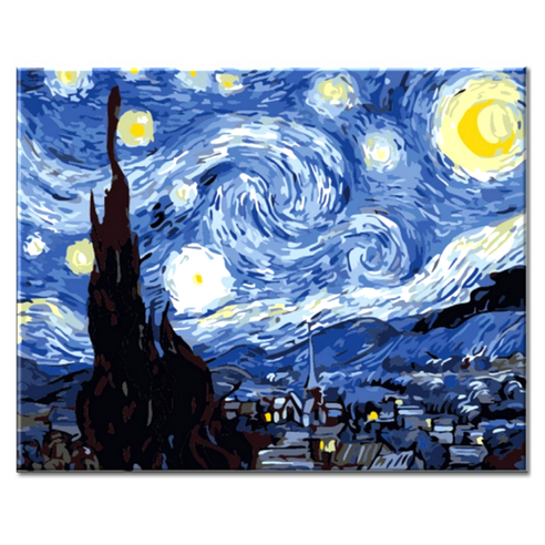 모모픽스페인팅 DIY 명화 그리기 60 x 75 cm, WP01 고흐 별이..., 1개
