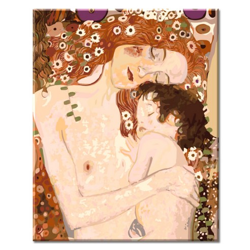 모모픽스페인팅 DIY 명화 그리기 40 x 50 cm, H04 클림트의 엄마와 아기, 1개