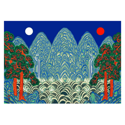 모모픽스페인팅 DIY 명화 그리기 40 x 50 cm, J75 일월오봉도, 1개