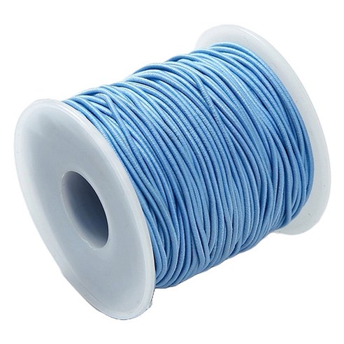 마다꾸미 컬러 고무줄 롤 수경끈 만들기 고무끈 대용량 1mm x 50m, 라이트블루, 1개